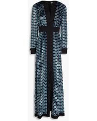 Diane von Furstenberg - Libby Satin-trimmed Printed Velvet Maxi Dress - Lyst