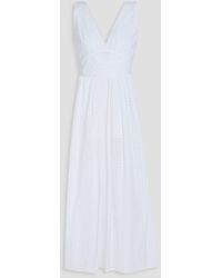 Loretta Caponi - Lucina Broderie Anglaise Cotton Midi Dress - Lyst