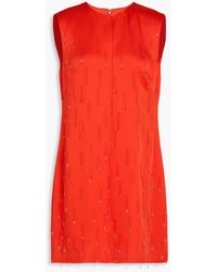 Jonathan Simkhai - Bead-Embellished Crepe-Satin Mini Dress - Lyst