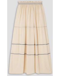 See By Chloé - Embroidered Georgette Maxi Skirt - Lyst