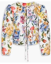 FARM Rio - Quilted Floral-print Lyocell And Cotton-blend Poplin Jacket - Lyst