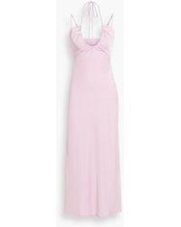A.L.C. - Sienna Cutout Shirred Satin Midi Dress - Lyst