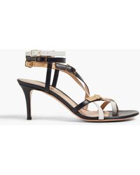 Gianvito Rossi - Cassandra Buckled Color-block Leather Sandals - Lyst