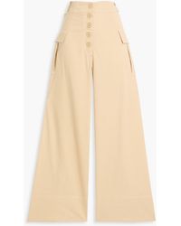 FARM Rio - Cotton-Twill Wide-Leg Pants - Lyst