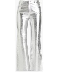 Maje - Leather Flared Pants - Lyst