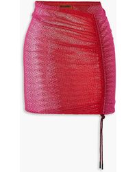 Missoni - Mare Ruched Metallic Crochet-knit Mini Skirt - Lyst