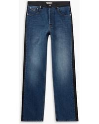 Wales Bonner - Echo Straight-Leg Satin-Trimmed Jeans - Lyst