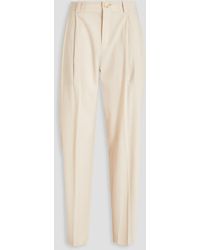 Vince - Pleated Stretch-wool Tapered Pants - Lyst