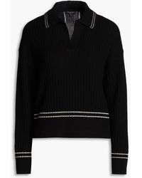 Rag & Bone - Monti Striped Ribbed Merino Wool Polo Sweater - Lyst
