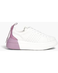 Red(V) - Perforated Leather Sneakers - Lyst