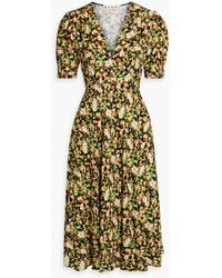 Marni - Floral-print Crepe Midi Dress - Lyst