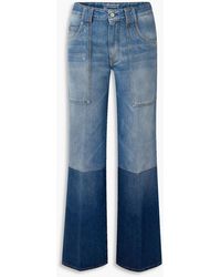 Victoria Beckham - Serge halbhohe zweifarbige jeans mit weitem bein - Lyst