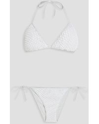 Gentry Portofino - Crocheted Cotton-blend Triangle Bikini - Lyst
