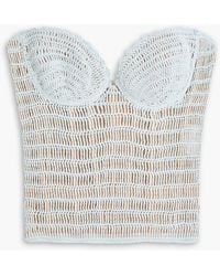 Magda Butrym - Strapless Cropped Crocheted Cotton-Blend Bustier Top - Lyst