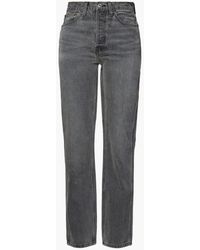 RE/DONE - 90s Faded High-rise Straight-leg Jeans - Lyst