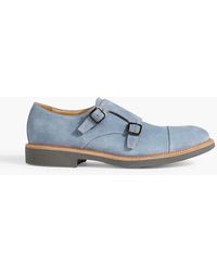 Canali - Suede Monk-strap Shoes - Lyst