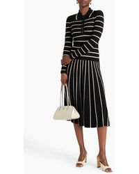 zimmermann illuminate striped knitted midi dress Zimmermann Striped Knitted Midi Dress in Natural