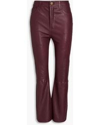 FRAME - Le Crop Mini Boot Leather Bootcut Pants - Lyst