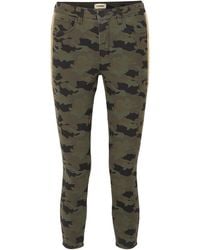 L'Agence Margot Cropped Camouflage-print High-rise Skinny Jeans Army Green