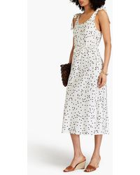 chinese dress ladies Zimmermann Crush V Neck Midi Dress, Cream/Black Dot, Size 4, 100% Linen main image 0