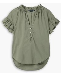 Veronica Beard - Milly Ruffled Cotton-voile Top - Lyst
