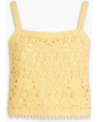 Maje - Cropped Crocheted Cotton Top - Lyst
