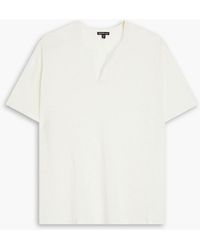James Perse - T-shirt aus jersey aus einer leinenmischung mit henley-kragen - Lyst