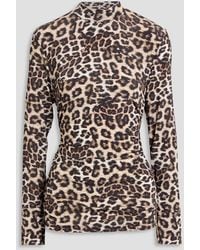FARM Rio - Ruched Leopard-Print Stretch-Jersey Top - Lyst