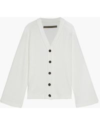 Enza Costa Ribbed-knit Cardigan - White