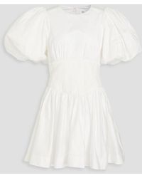 Aje. - Gianna Gathered Cotton-poplin Mini Dress - Lyst