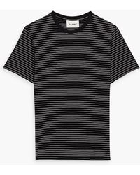 FRAME - Striped Cotton-jersey T-shirt - Lyst