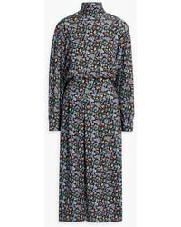 RIXO London - Marina Floral-print Jersey Turtleneck Midi Dress - Lyst