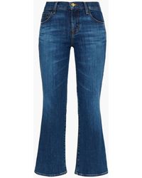 J Brand Denim High-Rise Bootcut Jeans Franky in Blau Damen Bekleidung Jeans Bootcut Jeans 