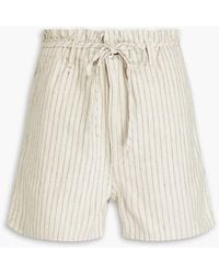 Rag & Bone - Gestreifte shorts aus canvas aus einer baumwoll-, hanf und leinenmischung - Lyst