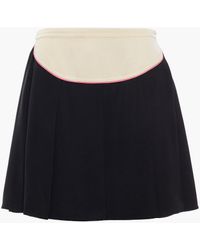 Valentino Garavani - Pleated Two-tone Faille Mini Skirt - Lyst