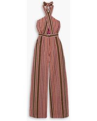 Studio 189 - Striped Cotton Halterneck Jumpsuit - Lyst