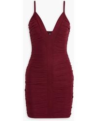 Hervé Léger - Andrea Ruched Mesh Mini Dress - Lyst