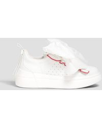 Red(V) - Bow-detailed Leather Platform Sneakers - Lyst