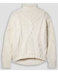 Interior - The Ismael Cable-knit Cotton And Merino Wool-blend Turtleneck Sweater - Lyst