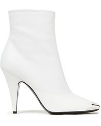 Emilio Pucci Embellished Leather Ankle Boots - White