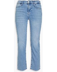 FRAME - Le High Straight Cropped Mid-rise Straight-leg Jeans - Lyst
