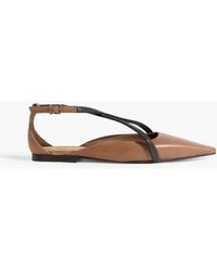 Brunello Cucinelli - Bead-embellished Leather Point-toe Flats - Lyst