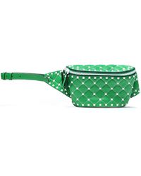 Valentino Rockstud Quilted Leather Belt Bag Green