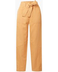 A.L.C. - Belted Cotton, Linen And -blend Twill Straight-leg Pants - Lyst