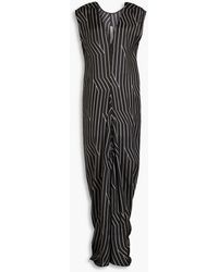 Rick Owens - Striped Cupro Maxi Dress - Lyst