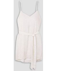 retroféte - Claire minikleid aus chiffon mit pailletten und gürtel - Lyst