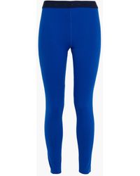 Reebok X Victoria Beckham Monogram-trimmed Stretch leggings - Blue