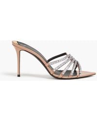 Giuseppe Zanotti - Crystal-Embellished Glossed Mules - Lyst