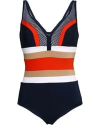 Jets by Jessika Allen Ultraluxe Mesh-paneled Color-block Underwired Swimsuit Navy - Blue