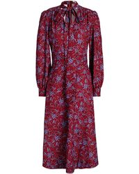 See By Chloé - Pussy-bow Floral-print Crepe Midi Dress - Lyst